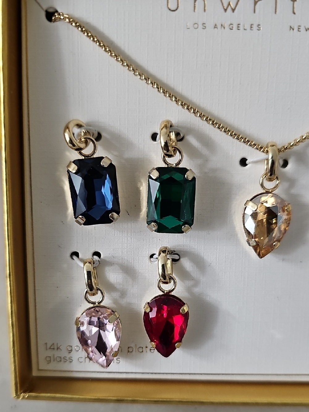 Unwritten Multi-Color Glass Mix and Match Pendant Necklace Set - Picture 2 of 5